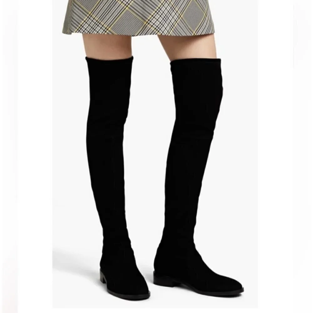 💕STUART WEITZMAN💕 Mara Over the Knee Boot ~ Black Suede 8.5 New Without Box